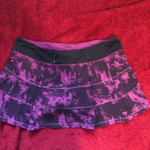 Black and purple tie dye Lulu tennis skirt